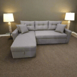 Manx sofa, 2 seater, bed and storage drawer - red beech wood - HST-039