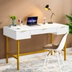 Computer Desk, 47.24? Modern Writing Desk with 3 Storage Drawers - Image 4