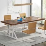 Conference Table, 6FT Rectangle Meeting Room Table Executive Desk - Image 5