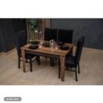 Dining table - 5 pieces of red beech wood and MDF wood table - KYN-183