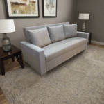 Manx 3-seater sofa bed with swivel back - red beech wood - HST-023