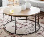 Wooden MDF and metal coffee table - WAF-025