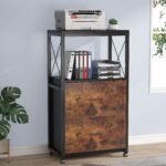 File Cabinet, 2 Drawer Rolling Vertical Filing Cabinet for Legal Size - Image 2