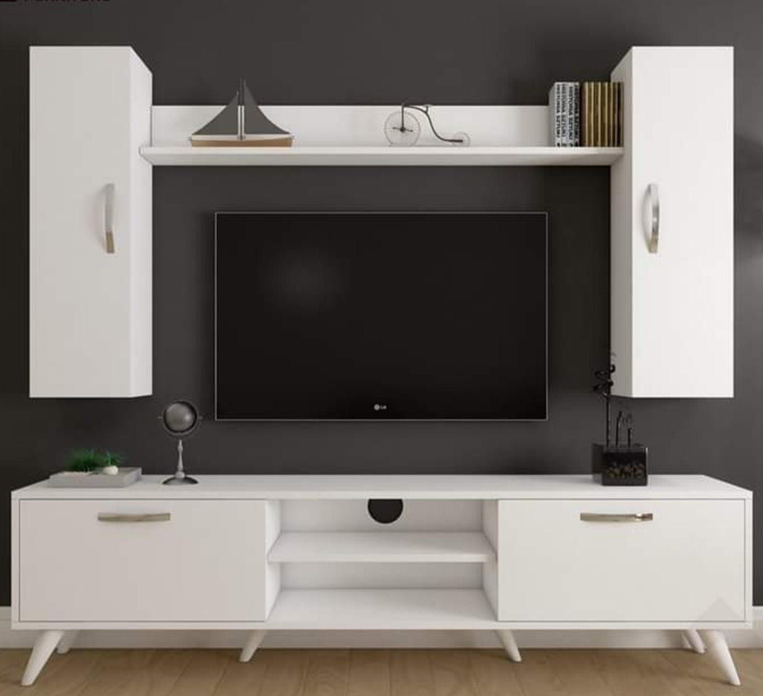 1_3bfbe90f-a685-40fd-a04c-61fe07d37500.jpg TV table with additional units made of high-quality MDF wood - HFS-008 - Image 1