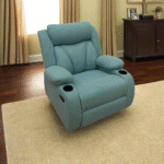 Lazy Boy red beech wood and imported suede leather - GAL-004