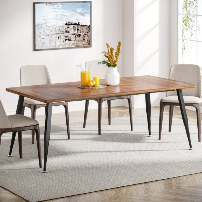 Dining Table, 70.9? Kitchen Dinner Table for 6 to 8 People - Image 1