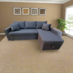 Manx sofa, 2 seater, bed and storage drawer - red beech wood - HST-041