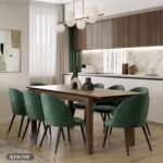 Dining table - 9 pieces of beech wood - natural countertop - KYN-198