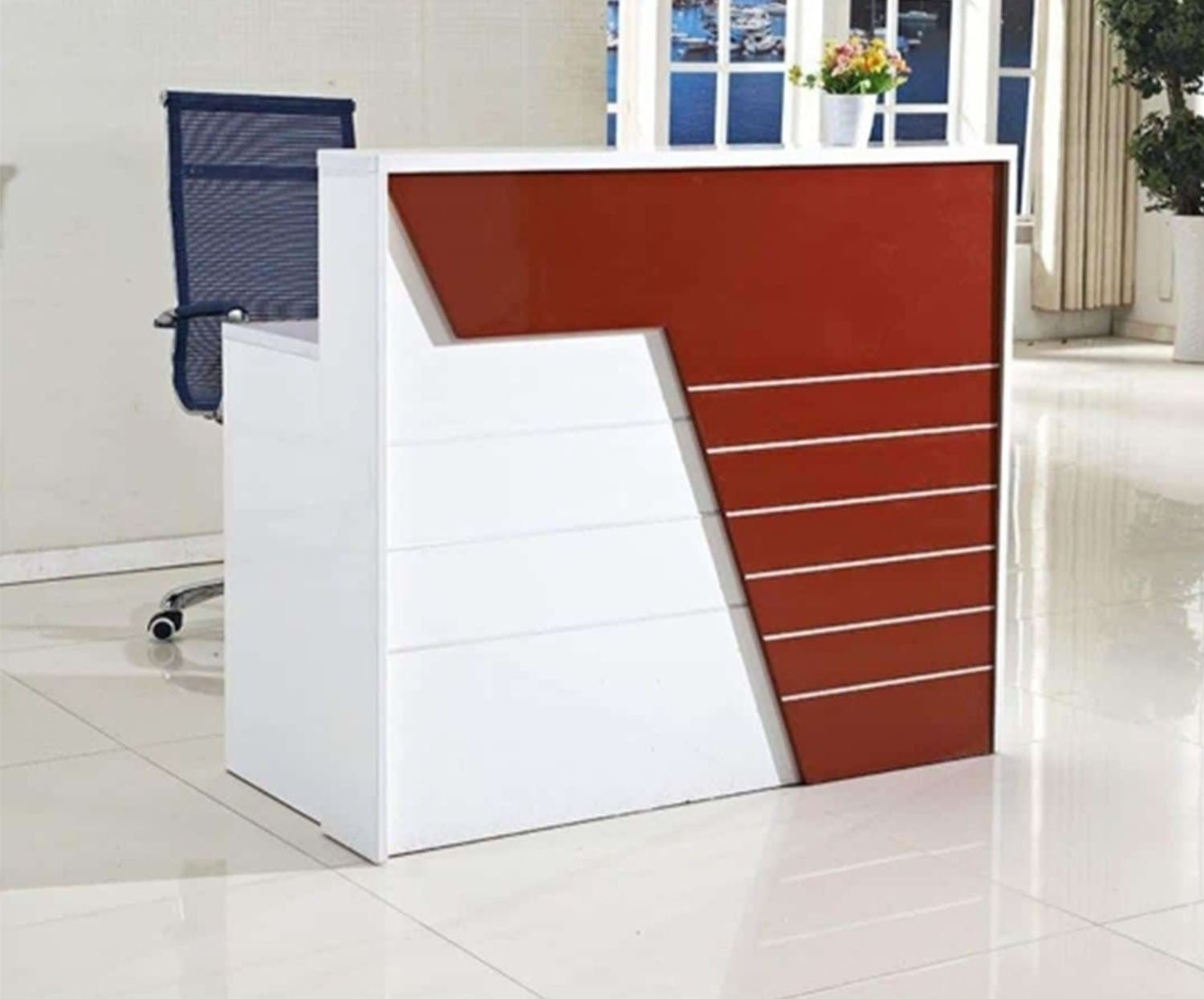 1_5e93ce33-cc67-45b5-863a-e6ff85873db6.jpg Reception desk - Reception Counter - Spanish MDF wood - CEM-082 - Image 1