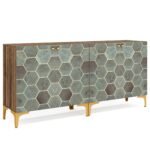 Sideboard Buffet Set of 2, Modern Storage Cabinet with Doors - Image 2