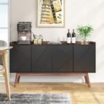 Sideboard Buffet, 55? Kitchen Buffet Cabinet Coffee Bar Table - Image 4