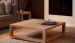 Natural wood coffee table - 80 * 40 - ELG-036