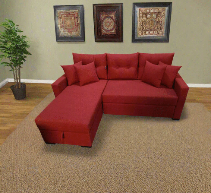 Manx sofa, 2 seater, bed and storage compartment - red beech wood - HST-037 - Image 1