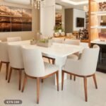 Dining table - 9 pieces of beech wood - natural countertop - KYN-188