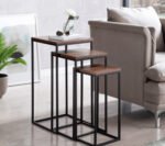 Side table made of MDF wood and metal - WAF-047