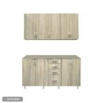 Two-piece kitchen with wood countertops and MDF wood - KYN-006 - Image 2