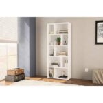 White MDF bookcase - 176x71x30 cm - OSM-552