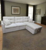 Manx sofa, 3 seater, bed and storage compartment - red beech wood - HST-033