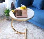 Side table made of MDF wood and metal - WAF-042