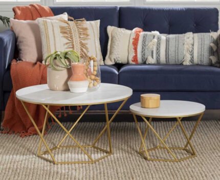 Seville set of 2 coffee tables with marble