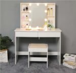 High quality MDF wood dresser with pouf - OSM-046