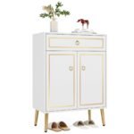 Shoe Cabinet, 4 Tier Shoe Storage Organizer with Drawer & Doors