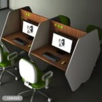 Quad workstation made of Spanish MDF wood - CEM-010