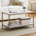 High quality metal and marble coffee table - OMM-042