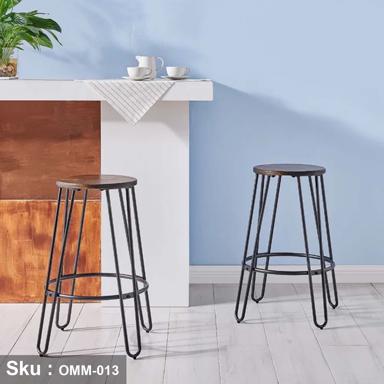 1_f0f462ff-688b-4ae5-b5a5-76c310b0042f.jpg Metal bar stool with hot paint - OMM-013 - Image 1
