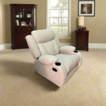 Lazy Boy red beech wood and imported suede leather - GAL-015