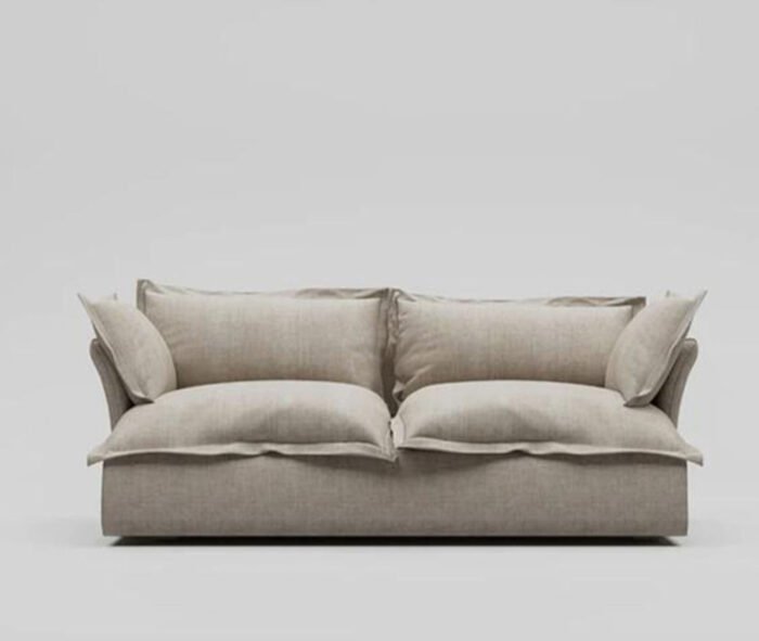 Beech wood sofa with linen or velvet fabric - KYN-060 - Image 1