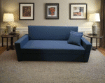 Manx 3-seater sofa bed with swivel back - red beech wood - HST-024