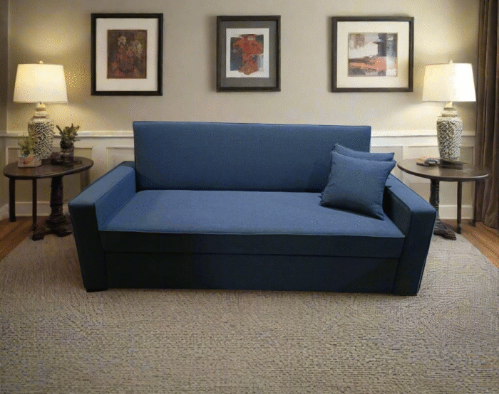 Manx 3-seater sofa bed with swivel back - red beech wood - HST-024 - Image 1