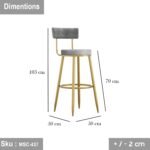 Plush Fabric Bar Stool - MSC-437 - 50cmX103cm - Image 3