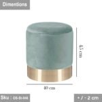 Pouf Rio with Plush Fabric - Turquoise - Image 2