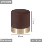 Pouf Rio with Plush Fabric - Brown - Image 2