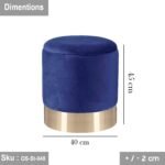 Pouf Rio with plush fabric - blue - Image 2