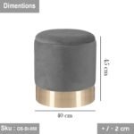 Pouf Rio Plush Fabric - Light Gray - Image 2