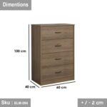 High quality MDF wooden nightstand - ELM-094 - 100cmX60cm - Image 3