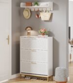 Shoe Cabinet, Flip Drawer Shoe Organizer and Coat Rack Set - Image 2