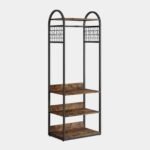 Coat Rack, Freestanding Hall Tree with 4 Storage Shelves - Image 2