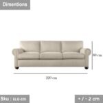 Pana sofa with 3 beech wood covers - ELG-020 - 220 * 80 - Image 3