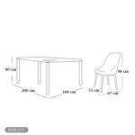 Dining table - 8 pieces of high quality beech wood - KYN-177 - Image 2