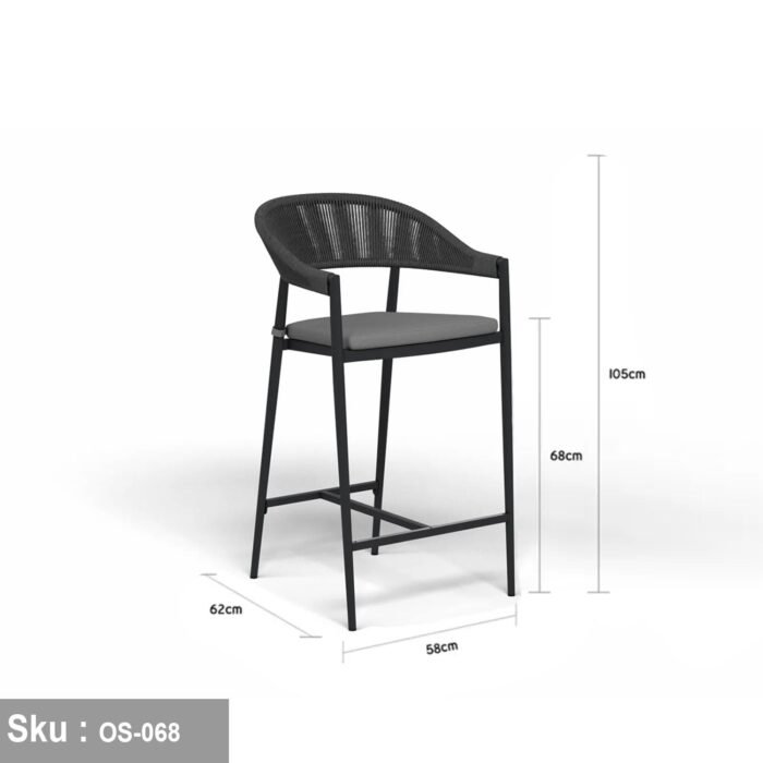 Nivala Bar Stool Ropes - Black - Image 2