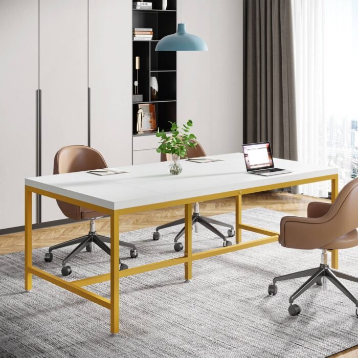 Conference Table, 6FT Rectangle Meeting Table Executive Desk - Image 4