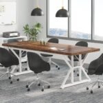 Conference Table, 6FT Rectangle Meeting Room Table Executive Desk - Image 4