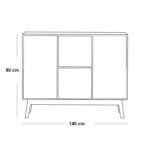 White MDF Buffet - 100 x 140 x 40 cm - OSM-569 - Image 4