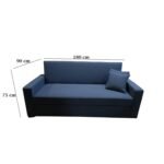 Manx 3-seater sofa bed with swivel back - red beech wood - HST-024 - Image 3