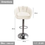 Hydraulic Velvet Bar Stool - OMA-007 - Image 3