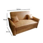 Manx 2-Seater Sofa Bed - Red Beech Wood - HST-077 - Image 3